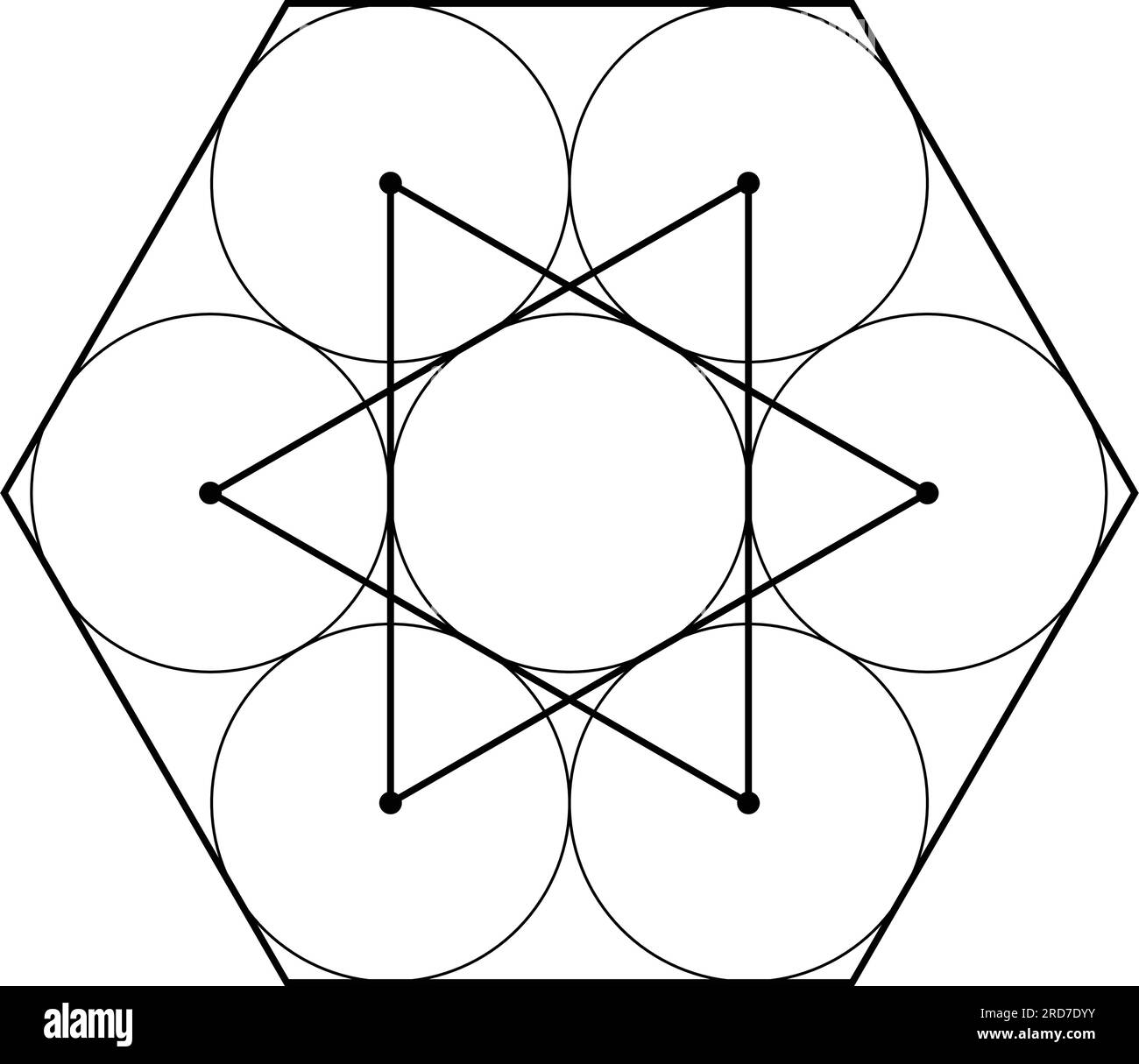 hexagon star graph. Scared Geometry Vector Design Elements. This religion, philosophy, and spirituality symbols. the world of geometry. Stock Vector