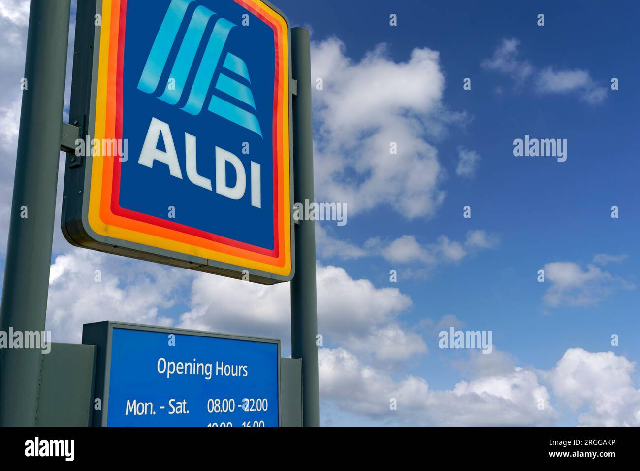 Aldi stores totem sign. Stock Photo