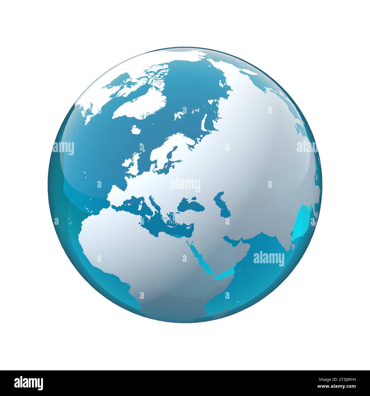 earth globe, world map, Europe Stock Photo