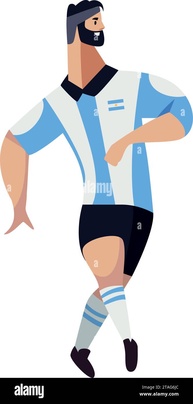 soccer argentina player Stock Vector