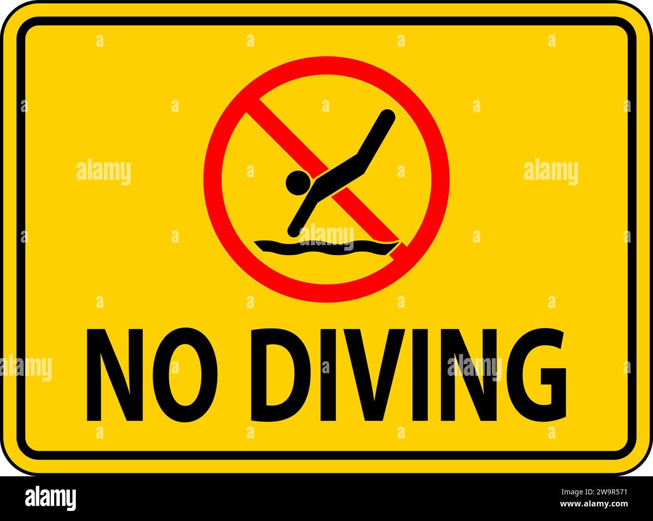 No Diving Sign, No Diving Stock Vector