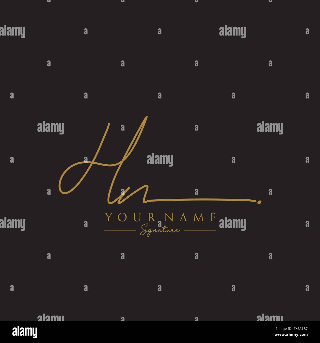 HN Signature Logo Template Stock Vector