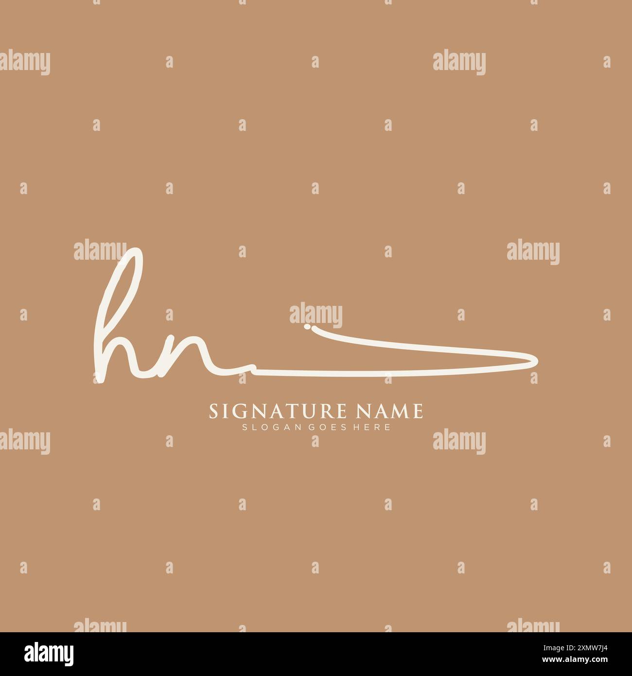 HN Signature Logo Template Stock Vector