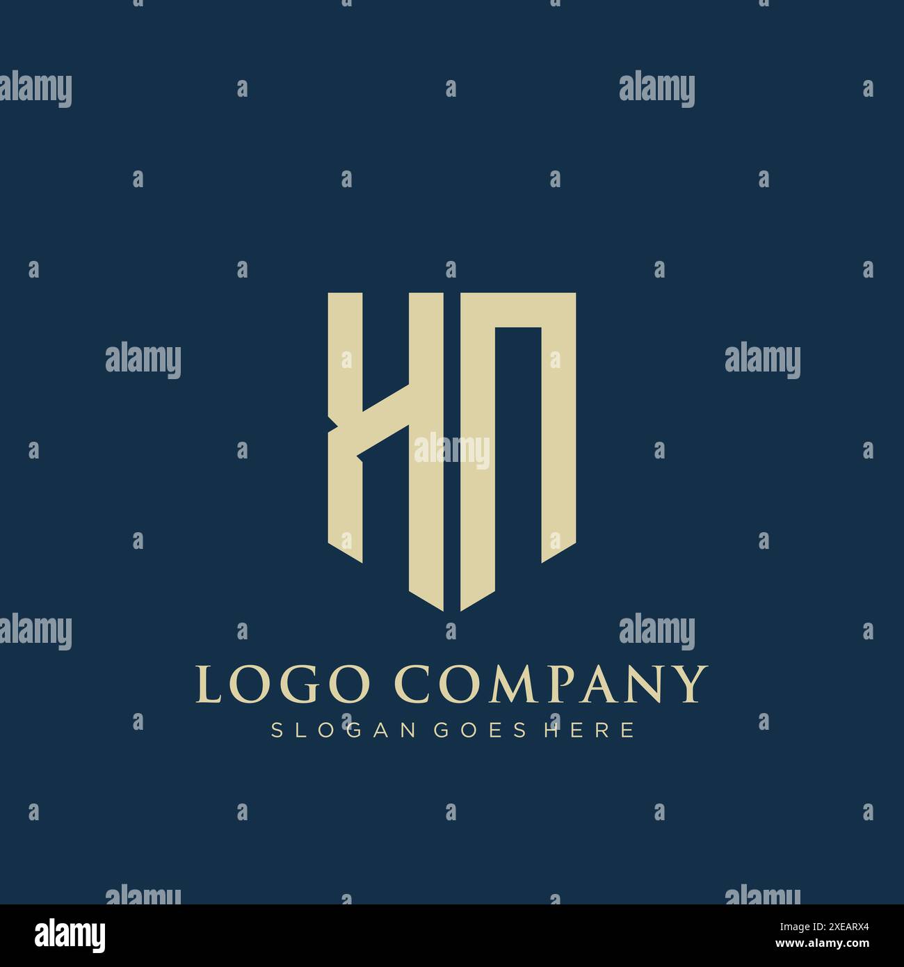 HN shield type logo design. Stock Vector