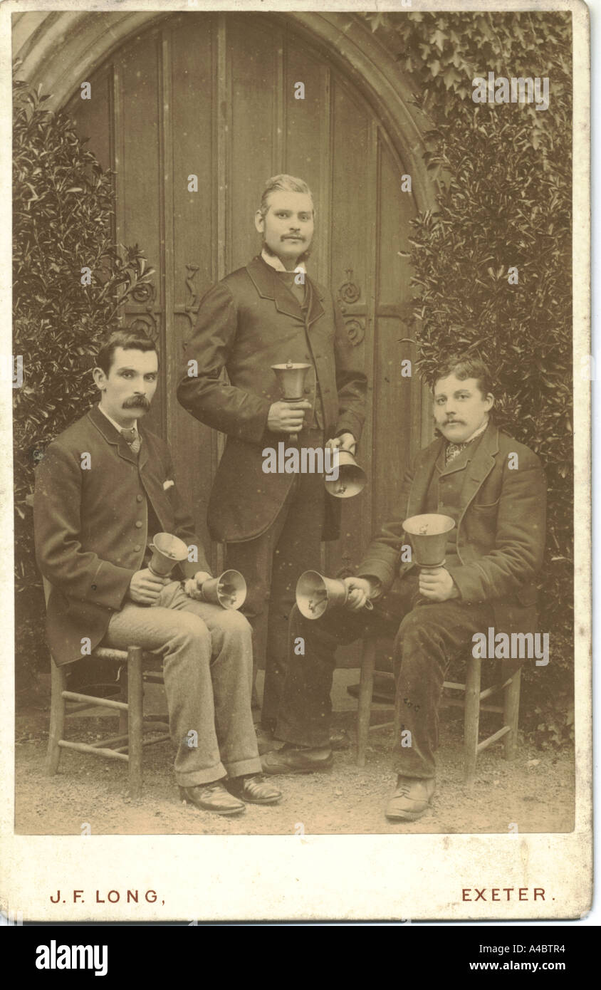 Hand bell ringers circa 1900 Stock Photo