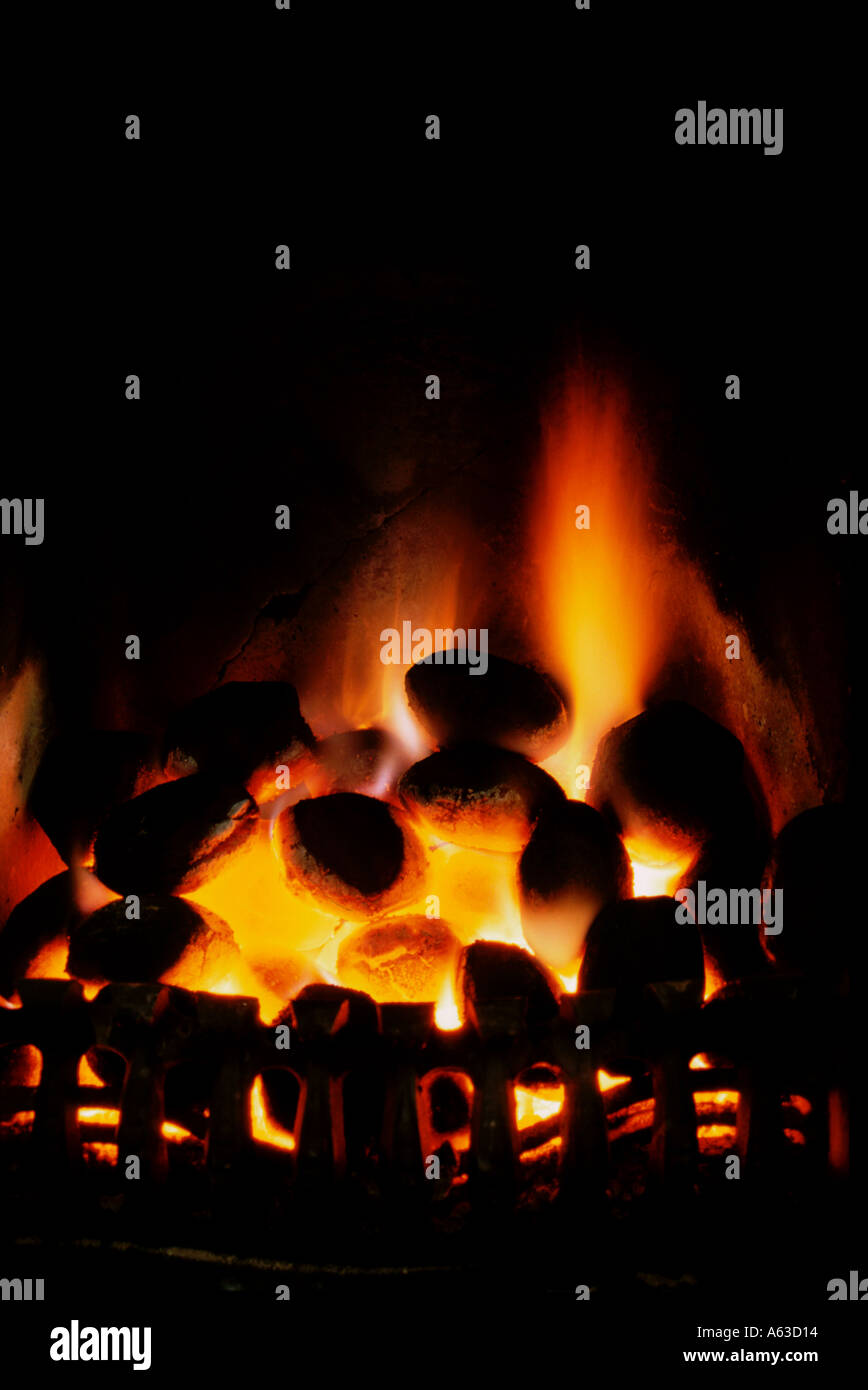 Smokeless Coal Fire Stock Photo