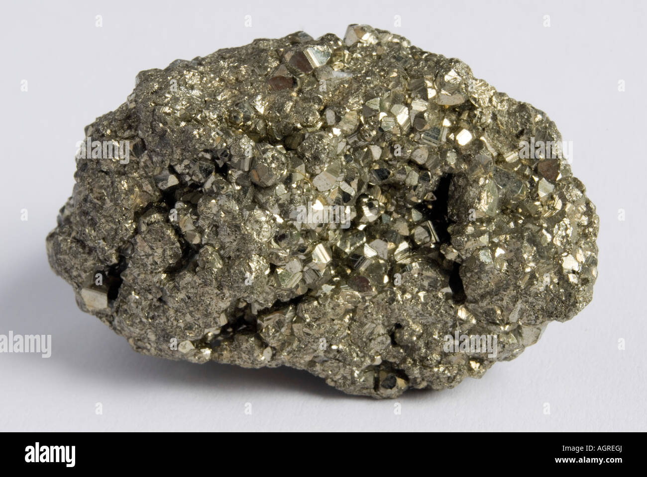 Iron Pyrite crystals Stock Photo