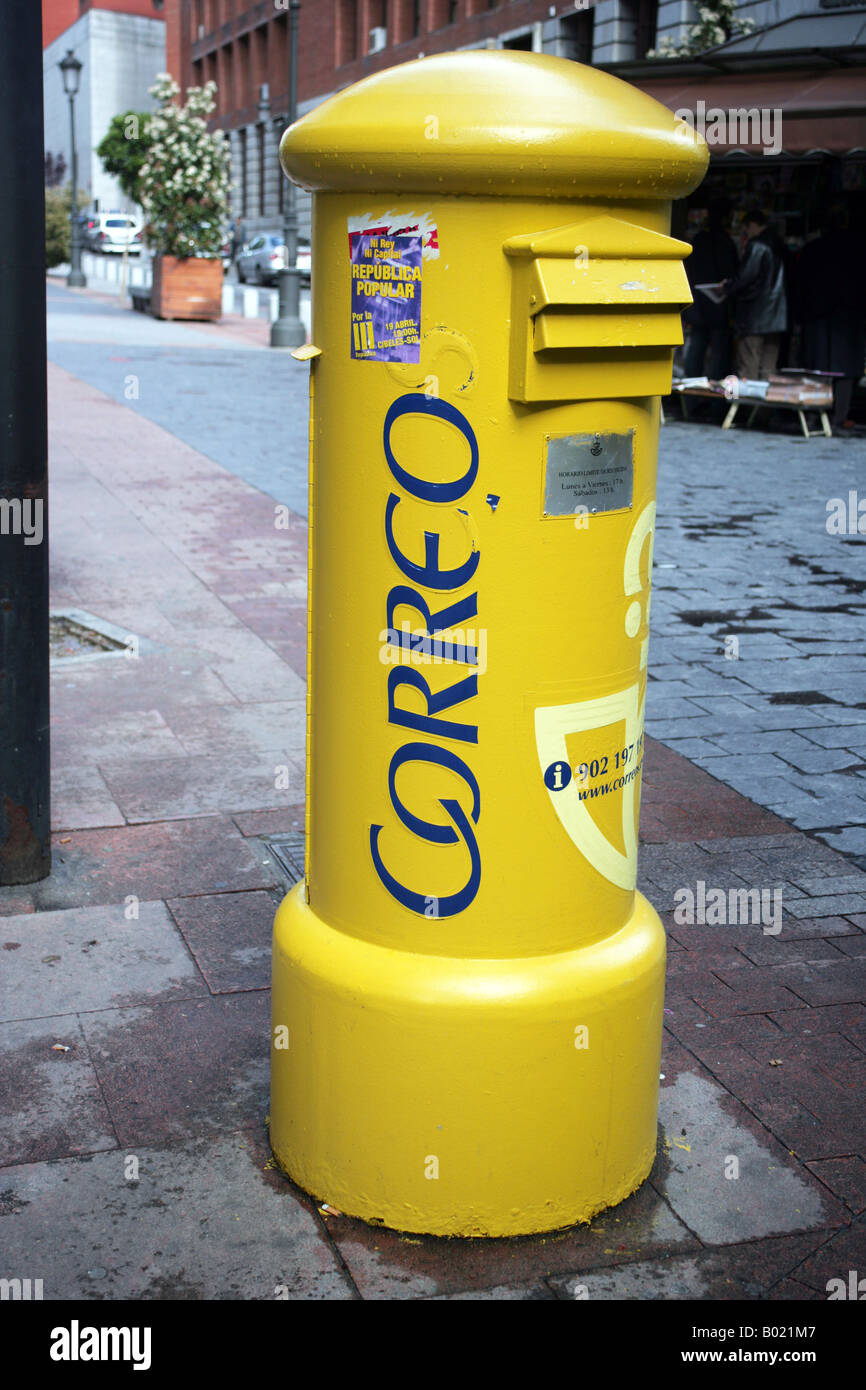 pillar box in Madrid Stock Photo