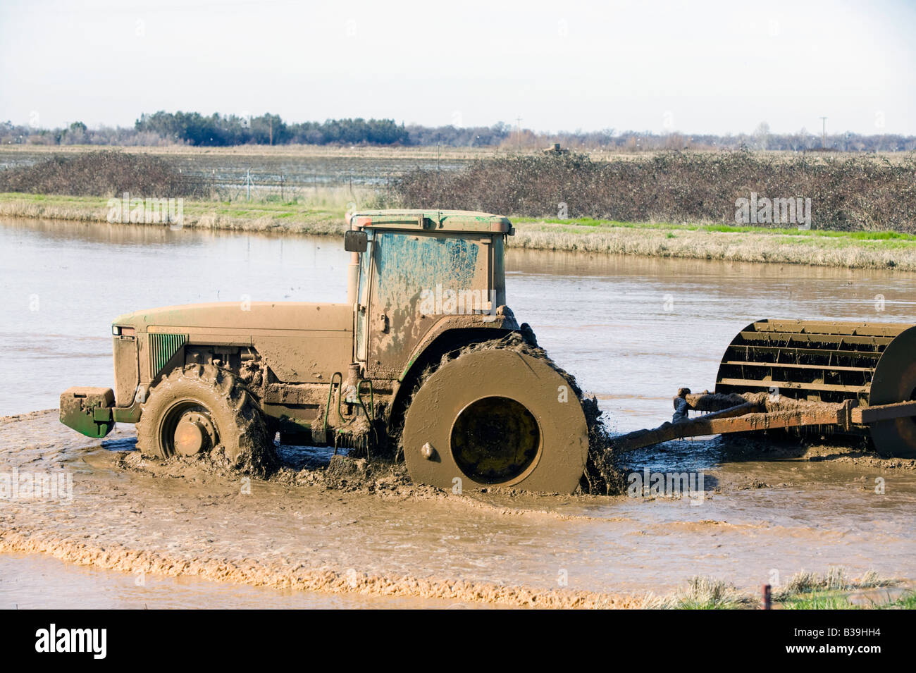 rice tractor Stock Photo