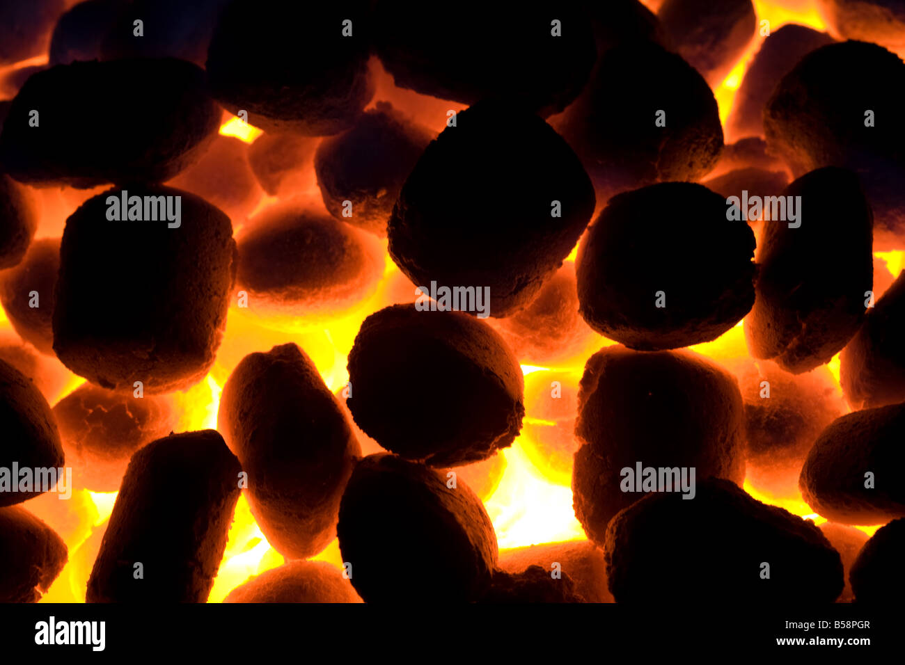 Glowing Coal fire Stock Photo