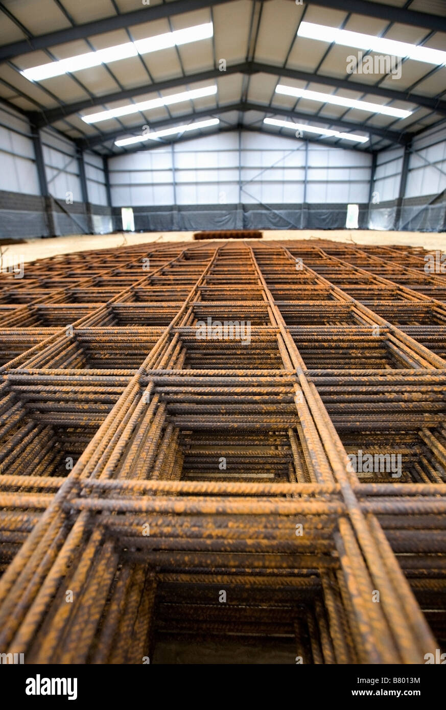 Rebar in storage Stock Photo