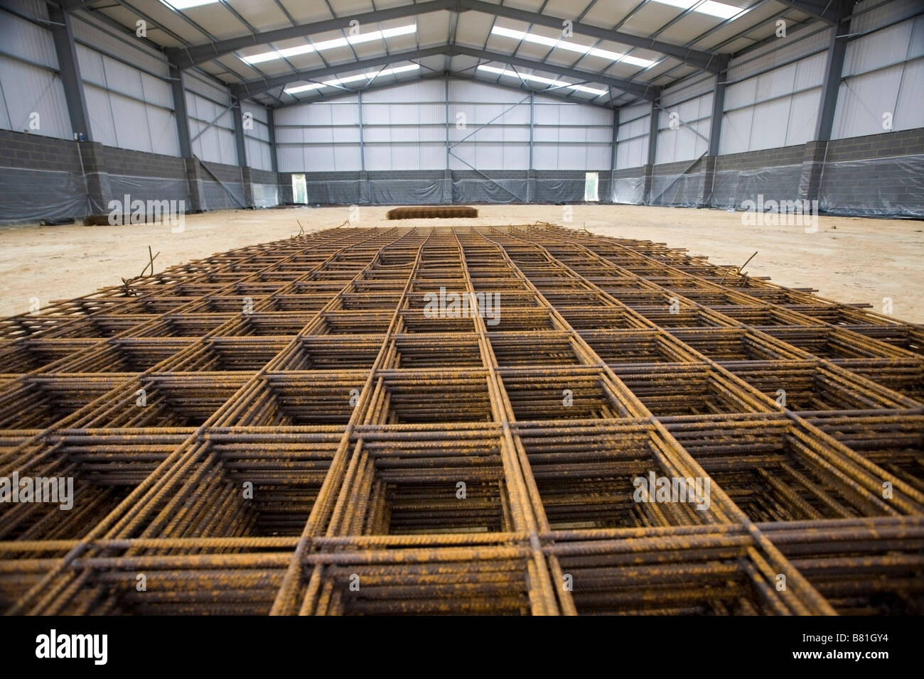 Rebar in storage Stock Photo