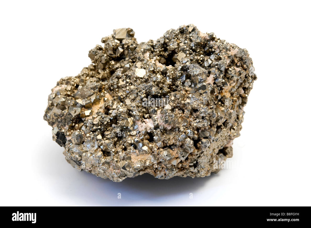 Pyrite on a white background Stock Photo