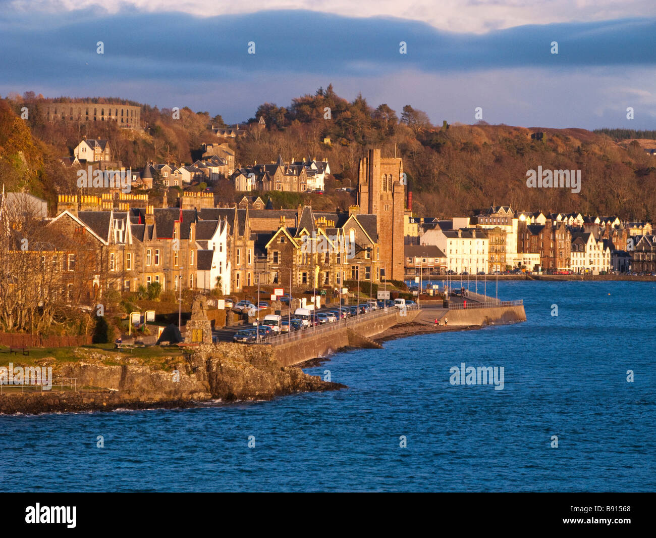 Oban seen from the car ferry Stock Photo