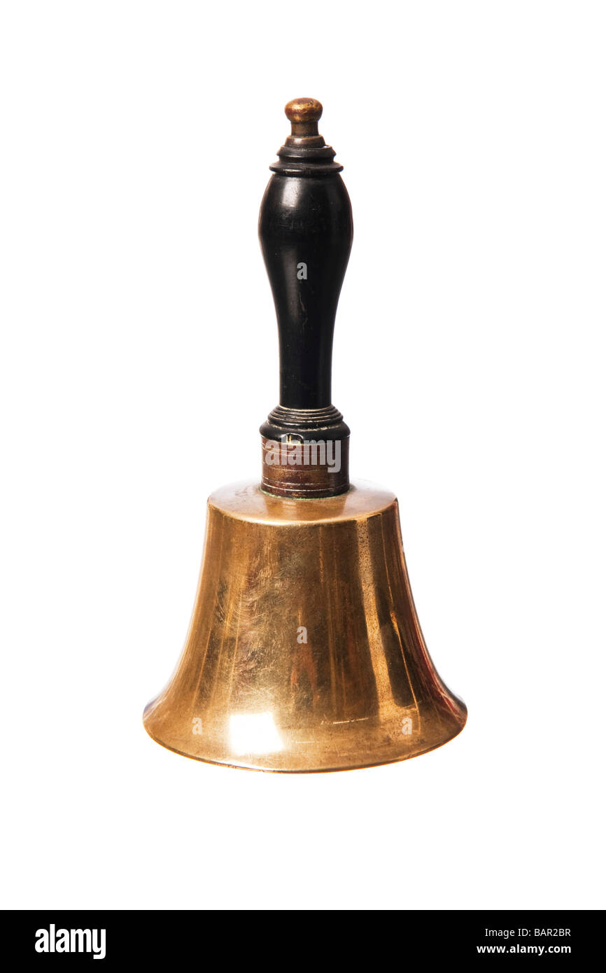 Old Brass school bell ringer Stock Photo