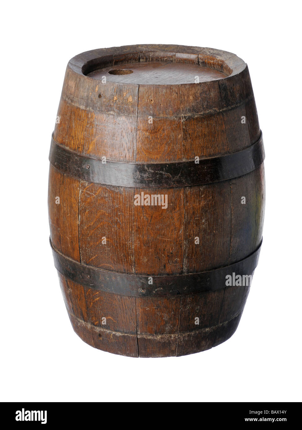 small wooden keg barrel Stock Photo