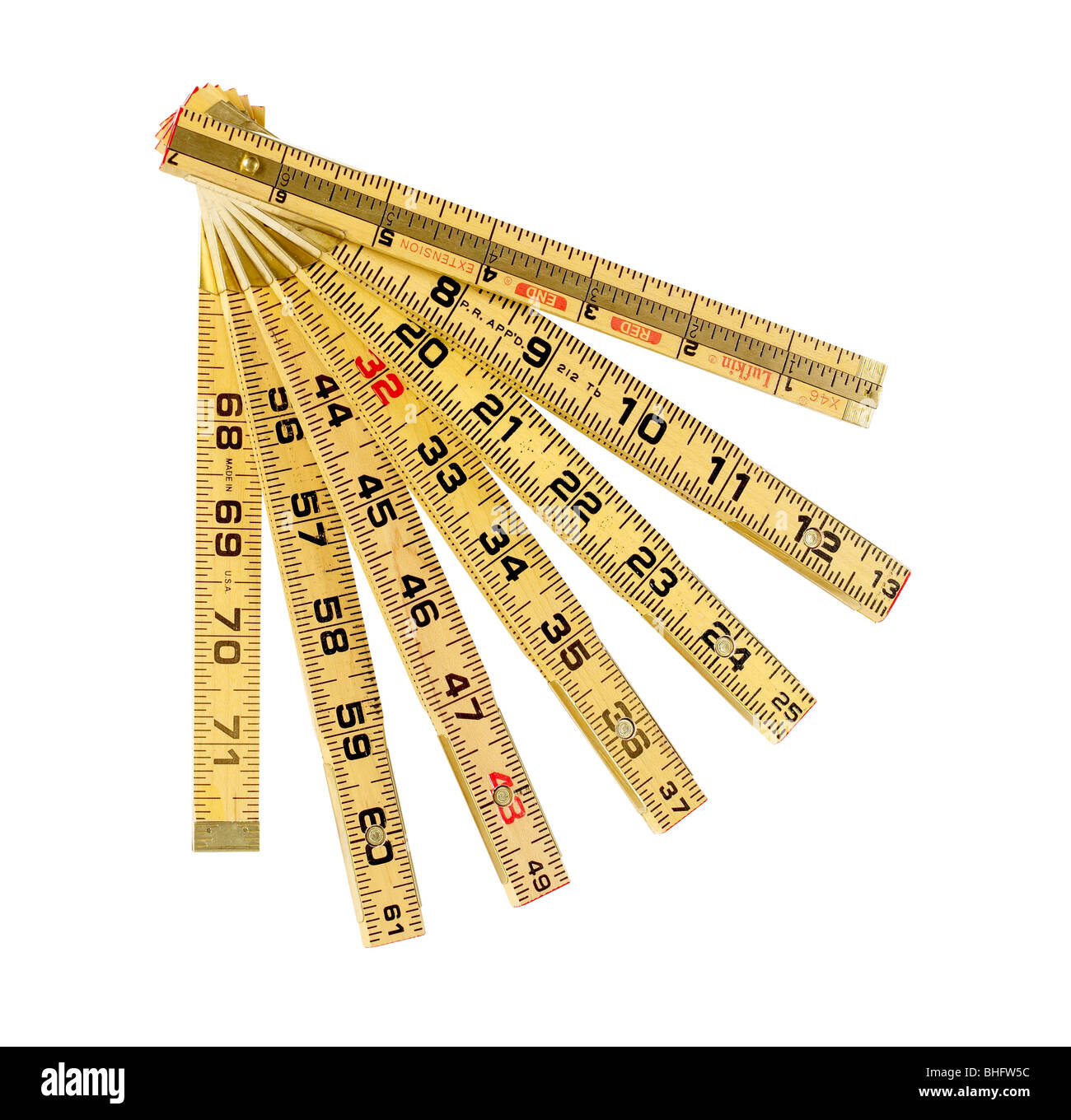 Wooden Foldout carpenter Ruler Stock Photo