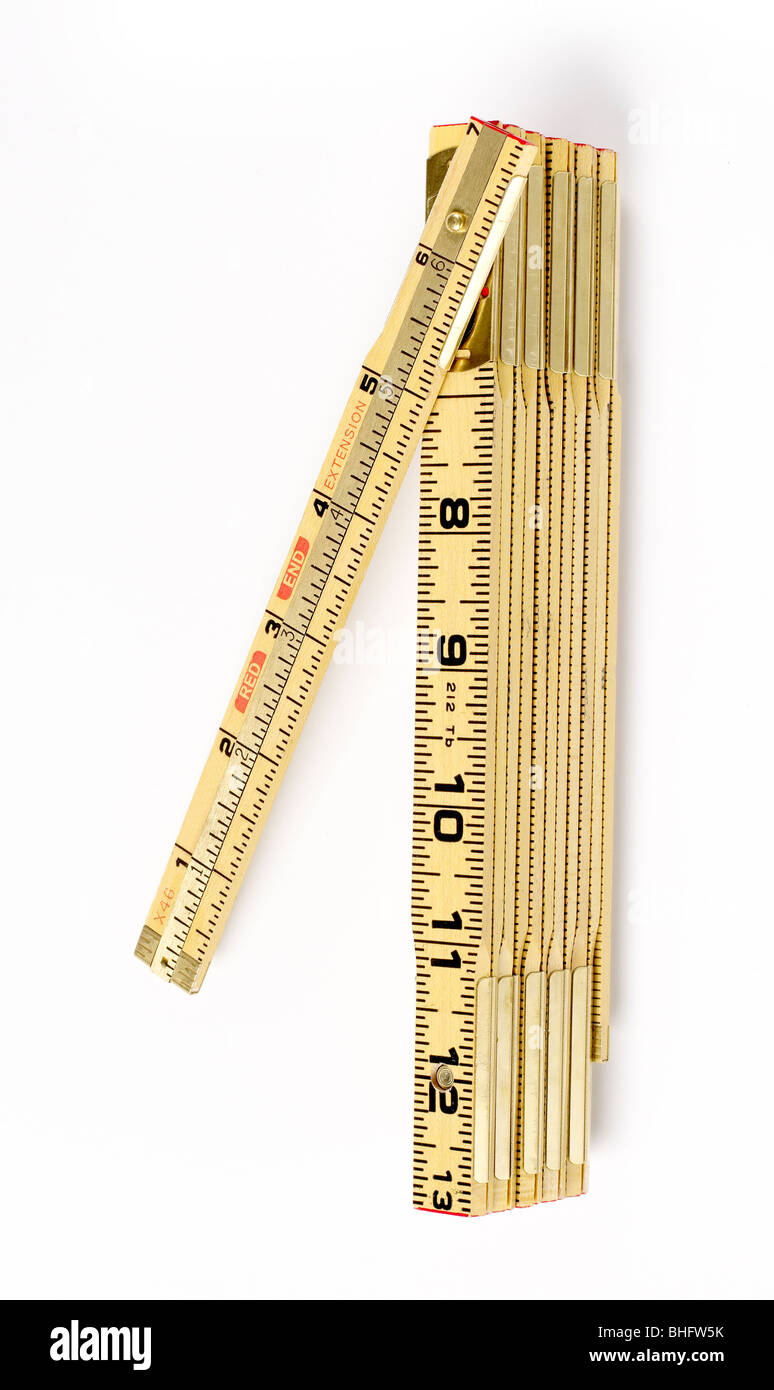 Wooden Foldout carpenter Ruler Stock Photo