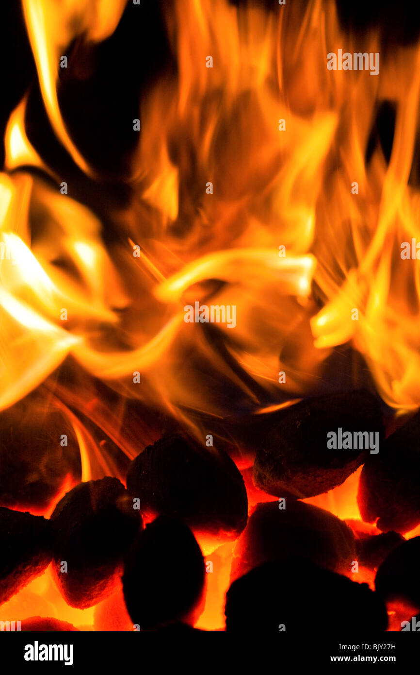 Roaring Coal Fire Stock Photo