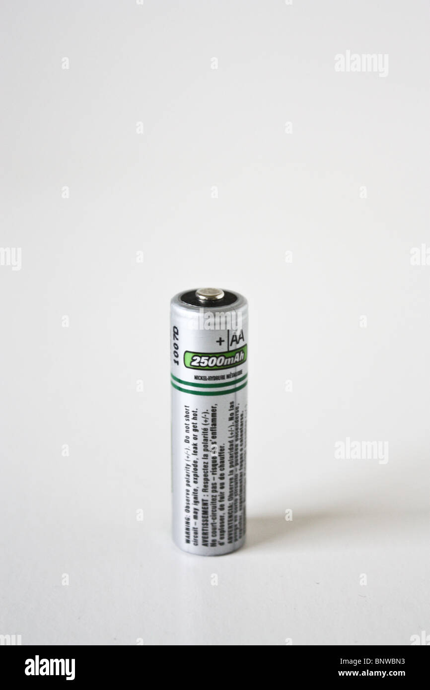 one 1 AA rechargable battery Stock Photo