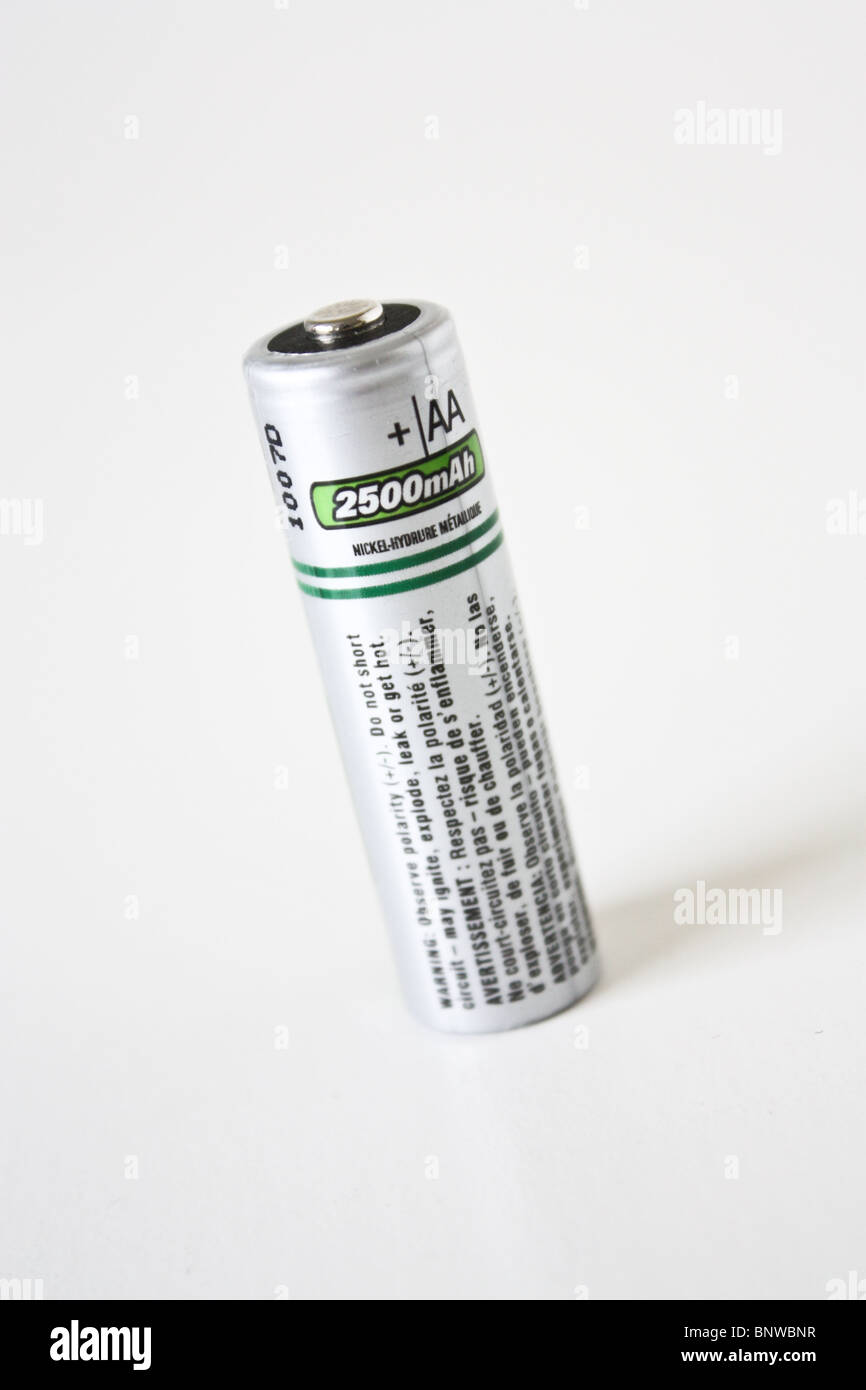 one 1 AA rechargable battery Stock Photo