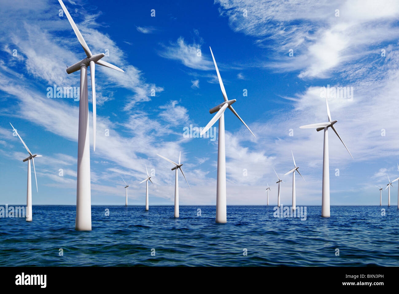 Offshore Wind Farm, UK. Stock Photo