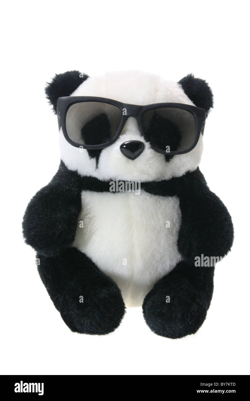 Toy Panda with Sunglasses Stock Photo