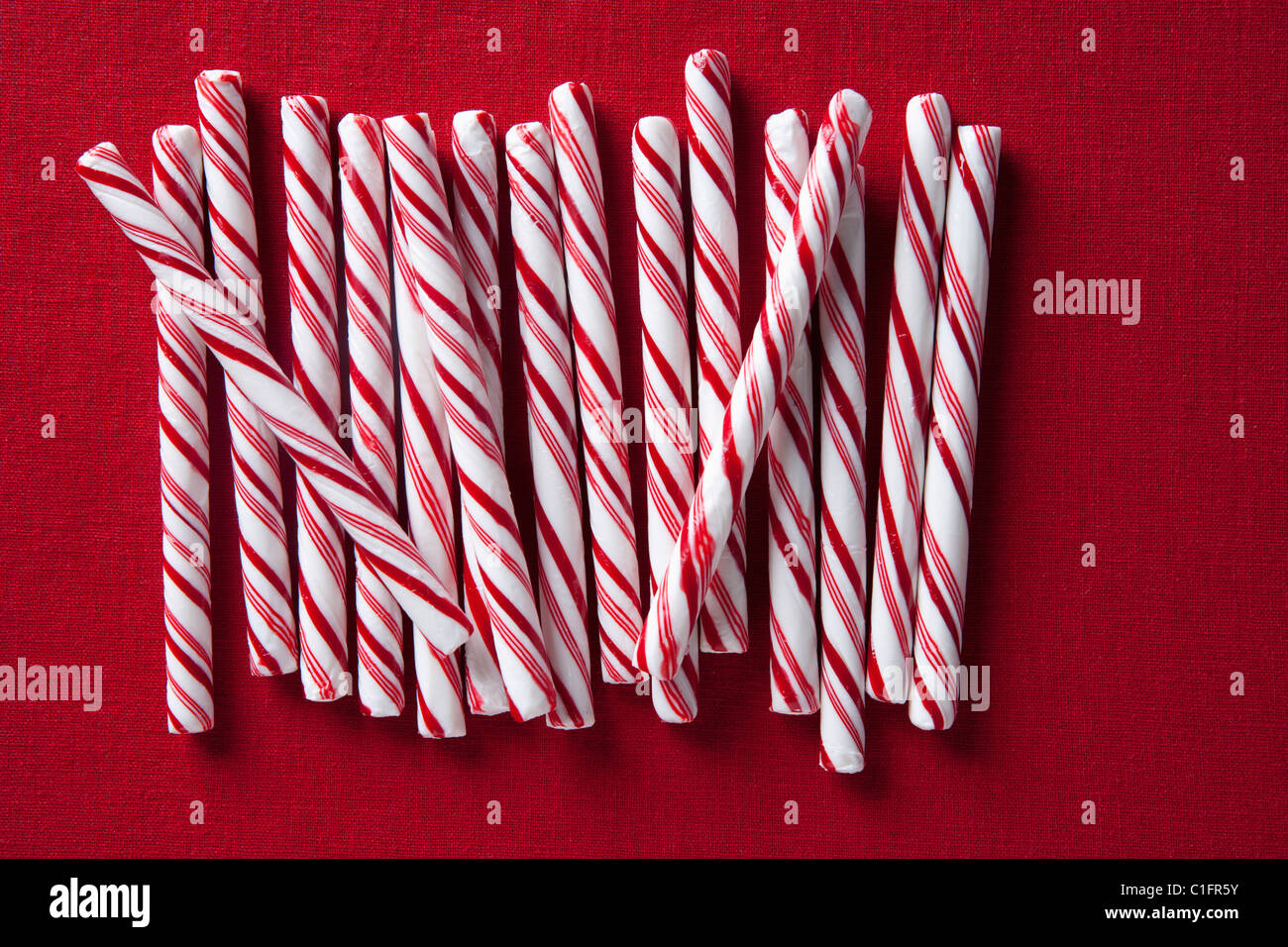 Row of candy canes Stock Photo