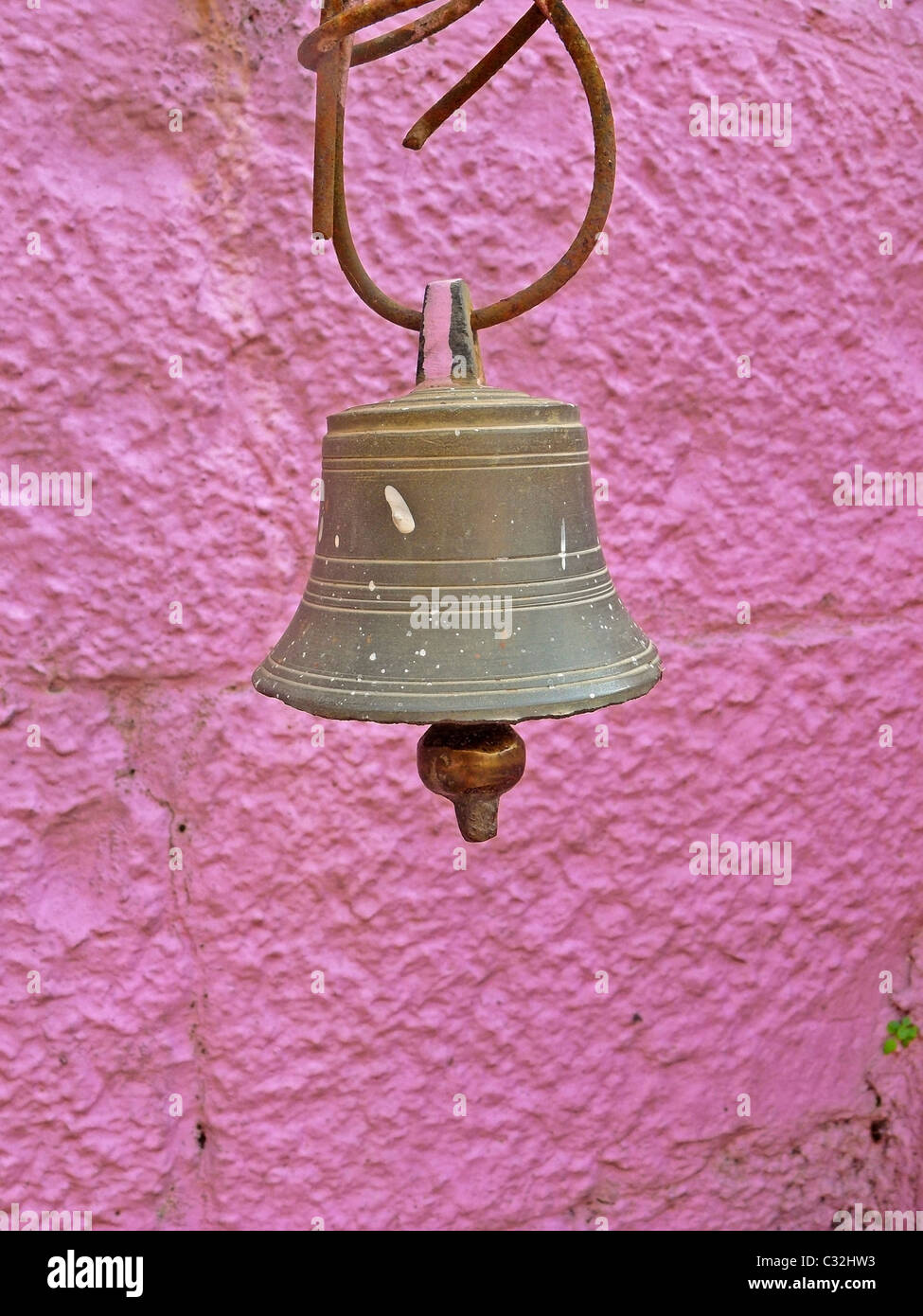 Bell in a Temple, India Stock Photo