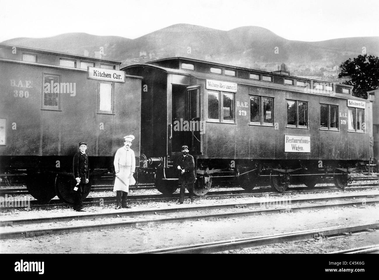 Dining car, 1880 Stock Photo