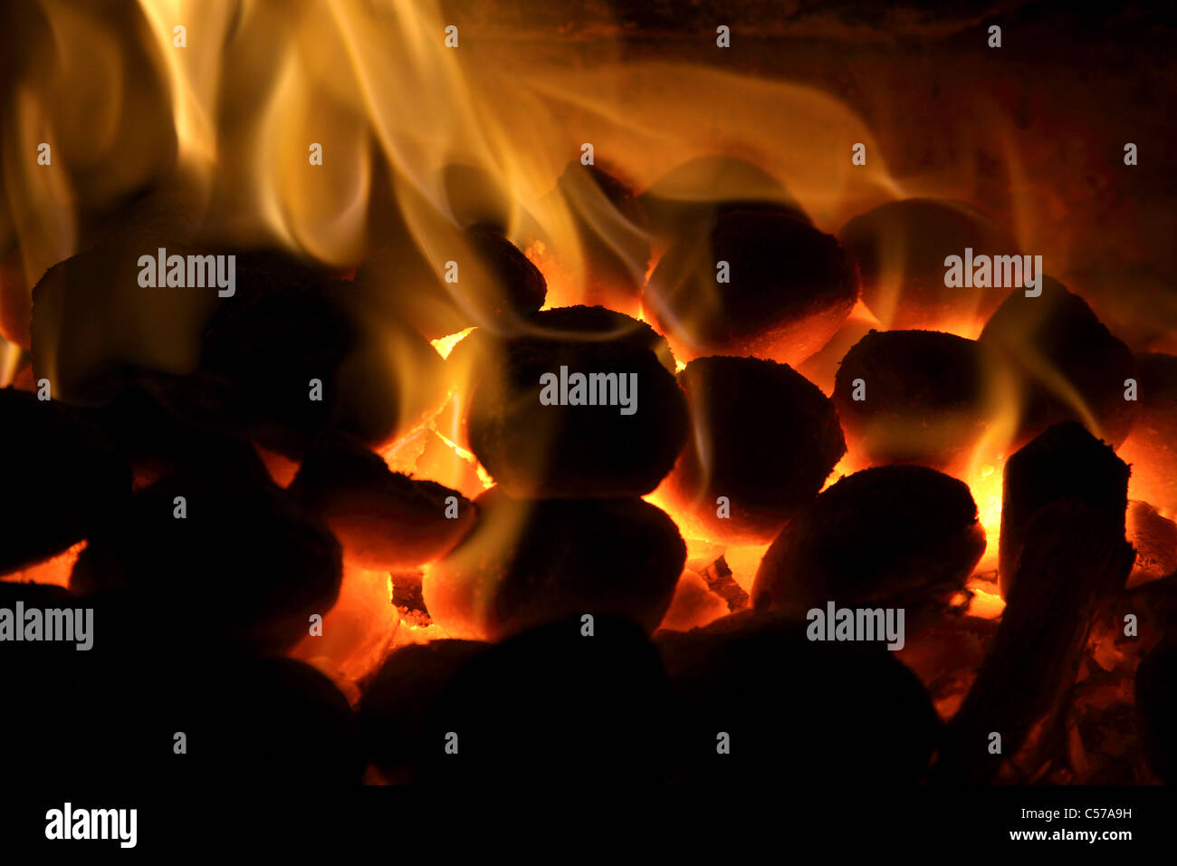 Coal fire. Stock Photo