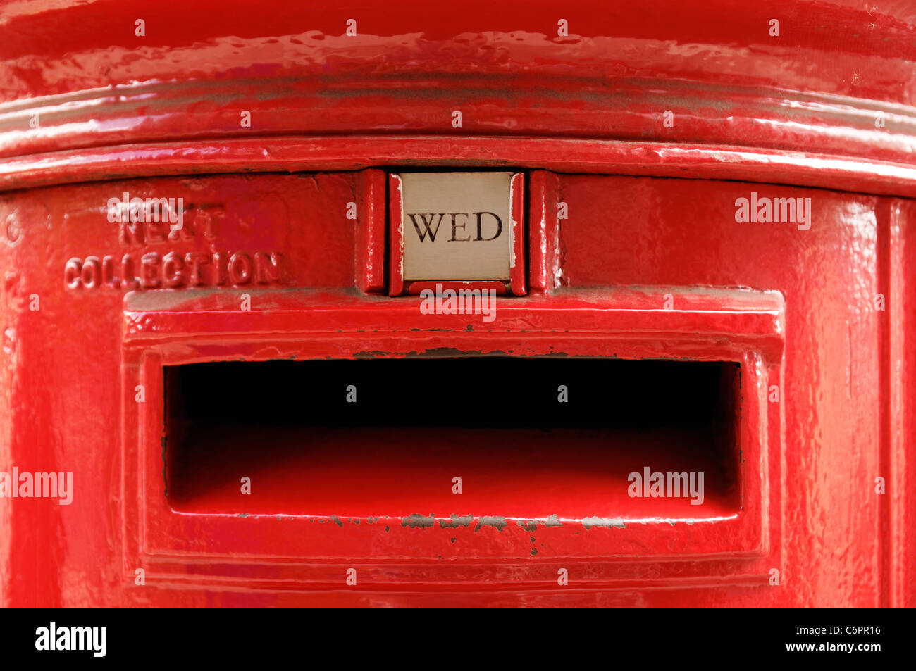 Pillar Box Close Up, UK. Stock Photo