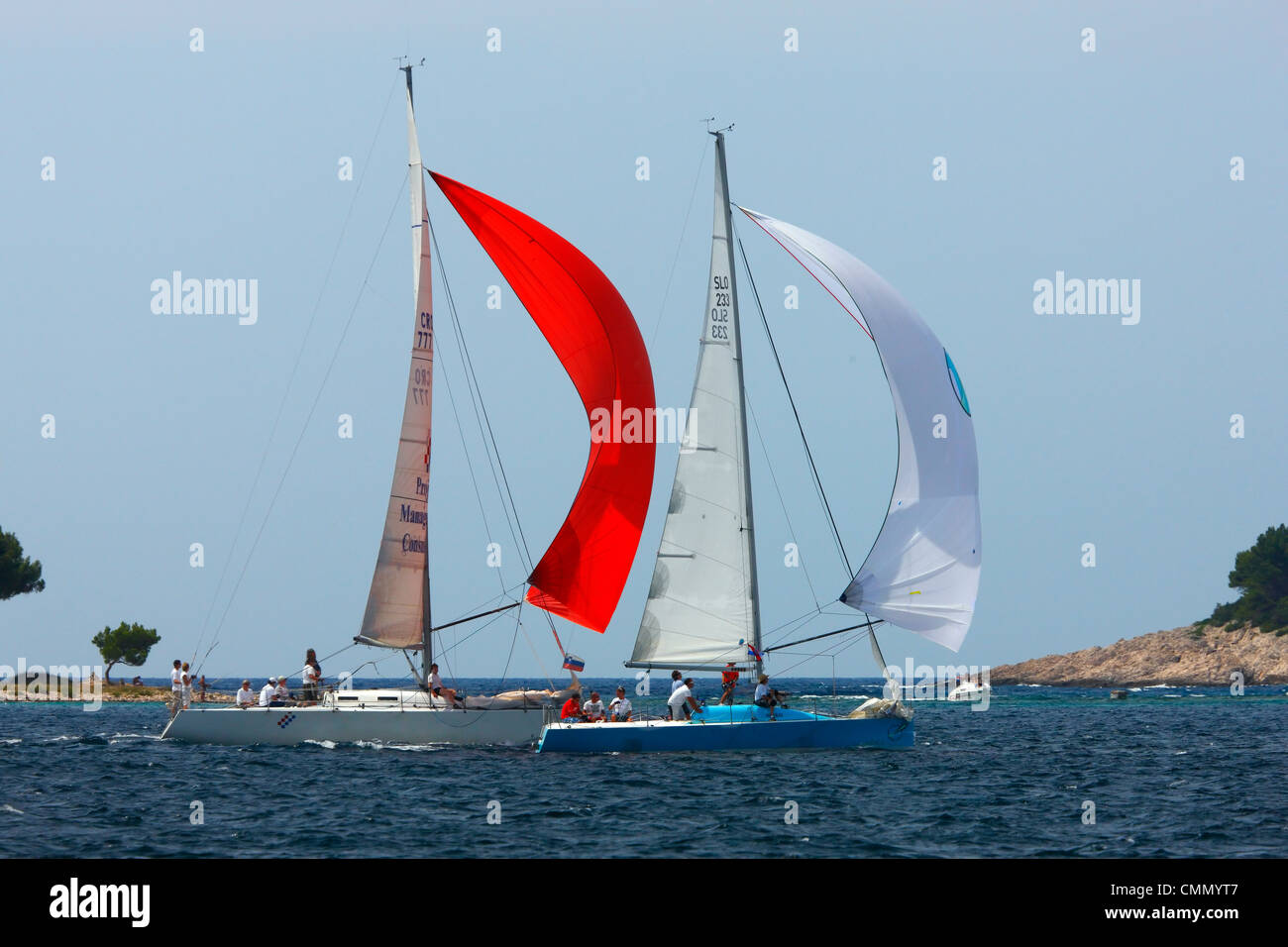 Sailing competition in Croatia Stock Photo