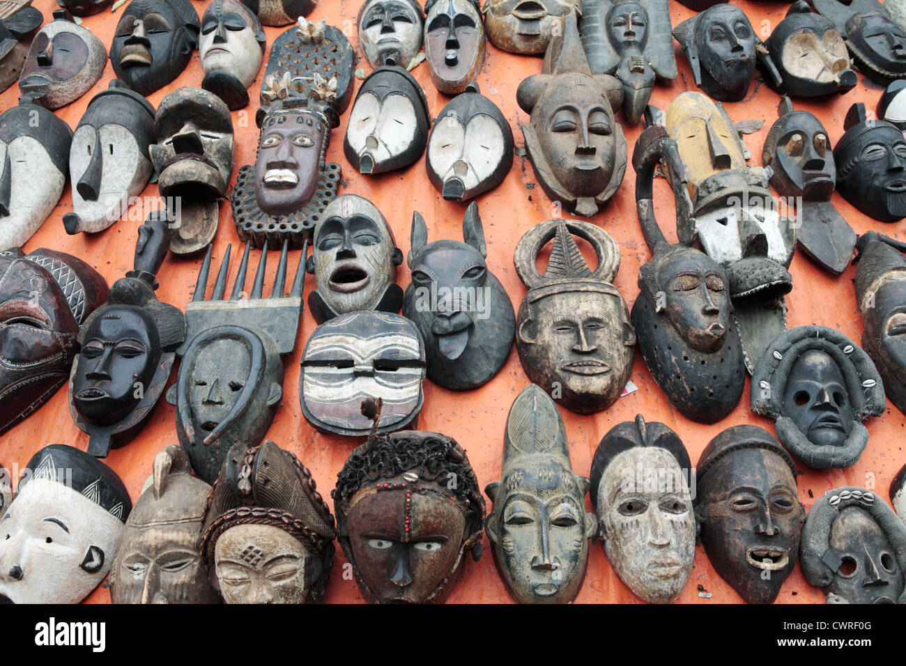 West African Masks Stock Photo