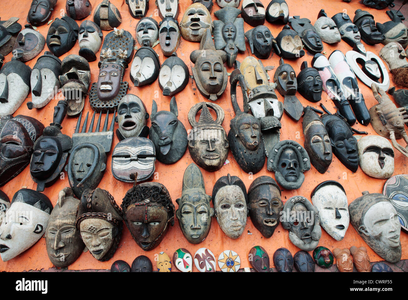 West African Masks Stock Photo