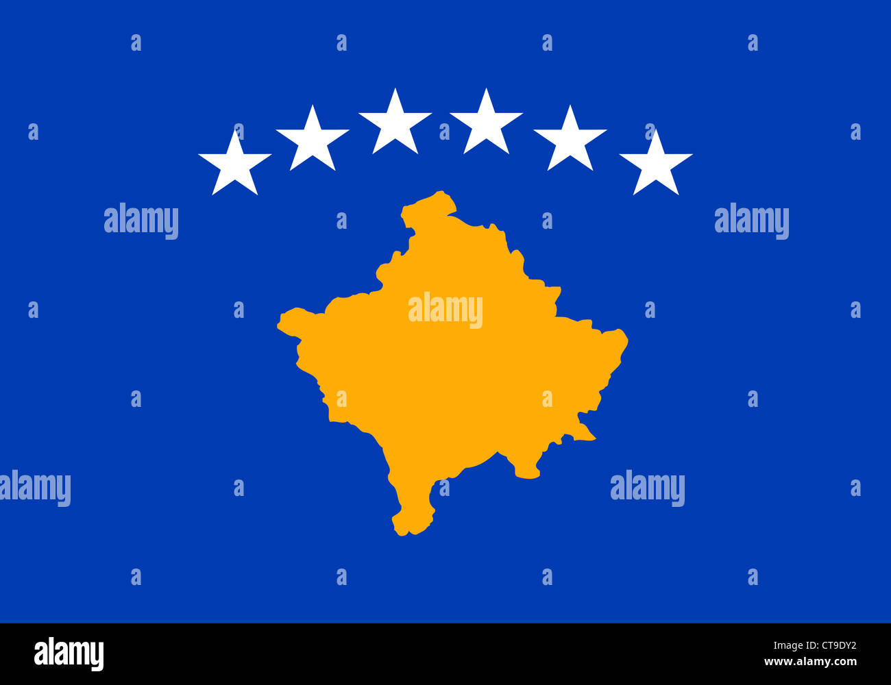 Flag of the Republic of Kosovo. Stock Photo