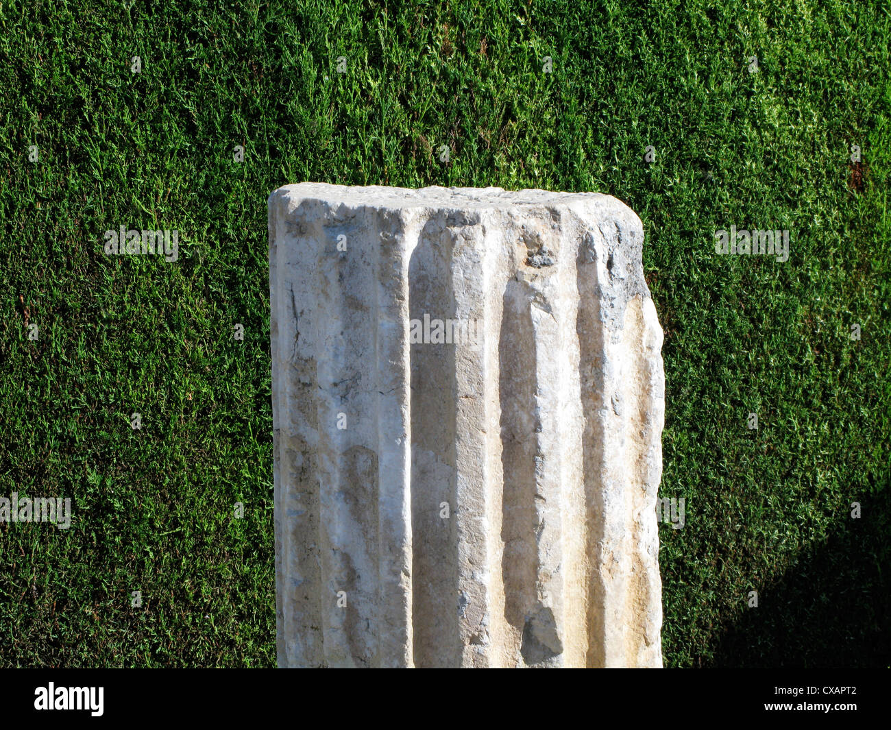 Empty top of stone pillar. Stock Photo