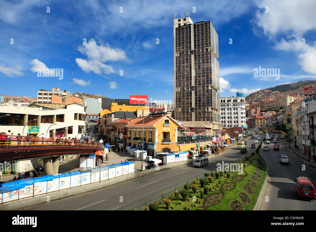 Prado street, La Paz, Bolivia Stock Photo