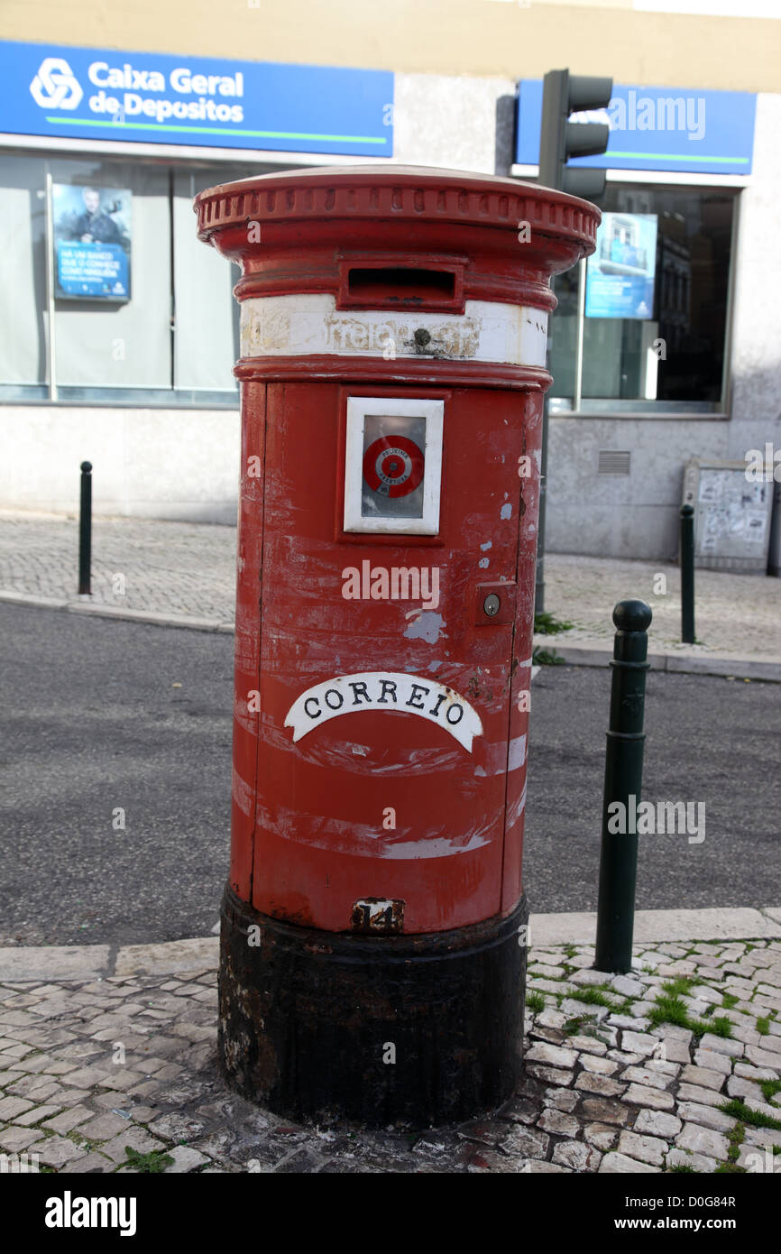 Lisbon pillar box Stock Photo