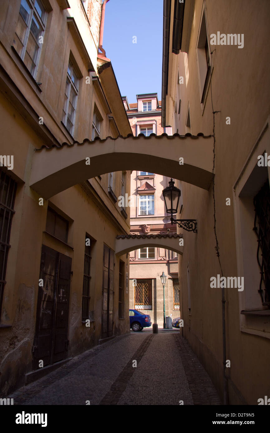 Small street in Prague Stock Photo