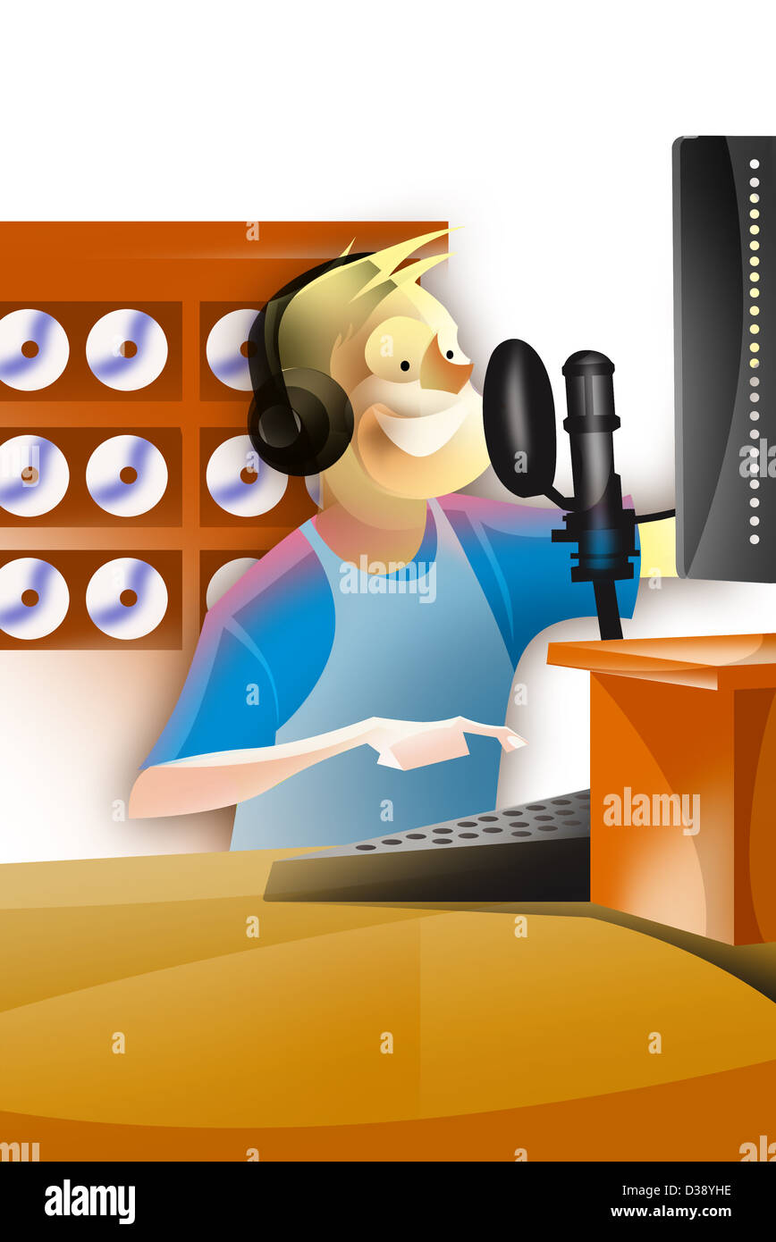 Radio jockey Stock Photo