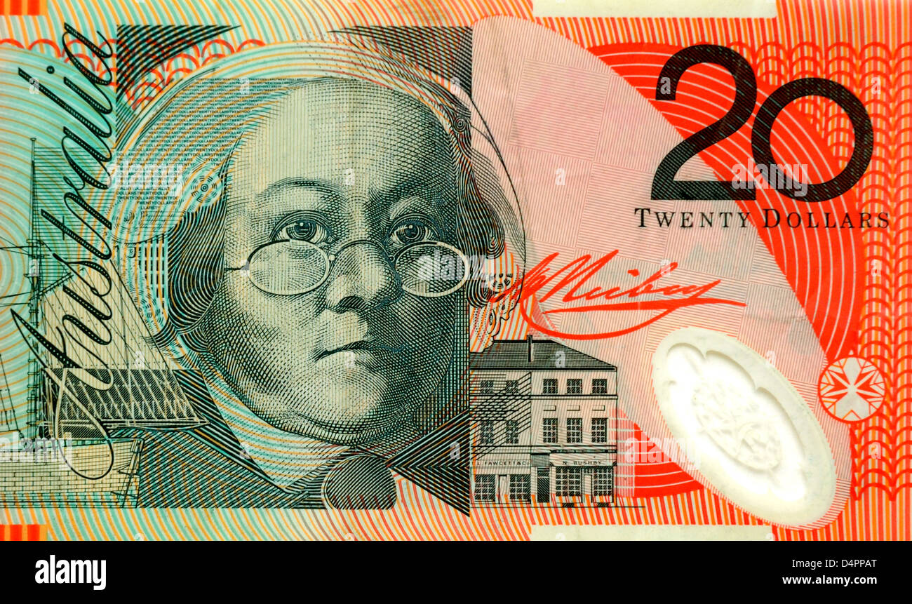 Australia 20 Dollar Note Stock Photo