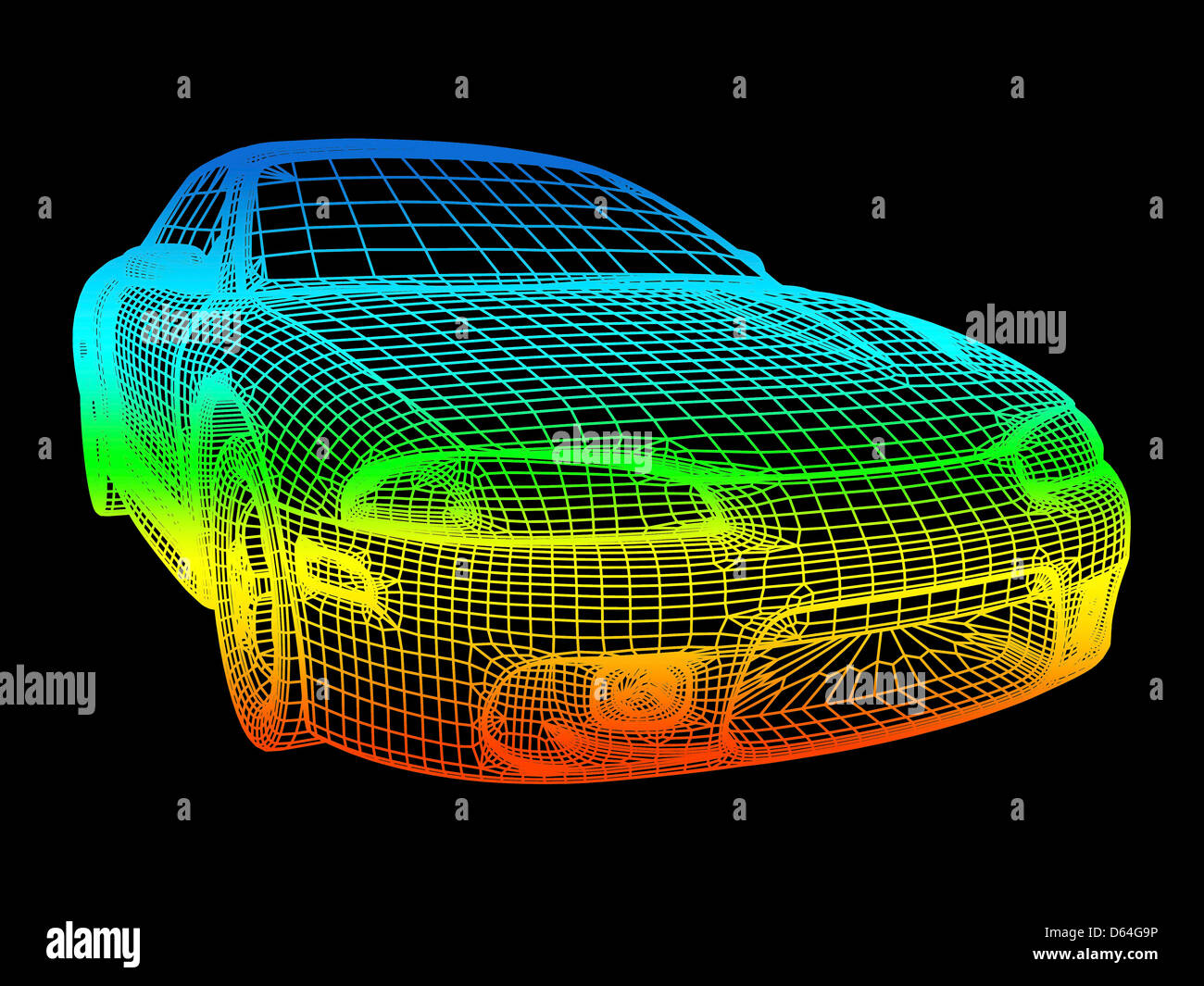 Computer-aided design of a car Stock Photo