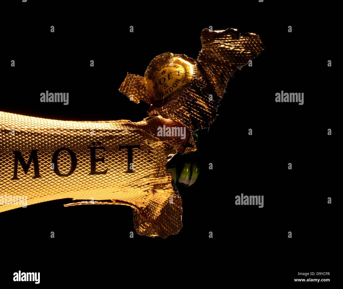 Moët Champagne Foil Stock Photo