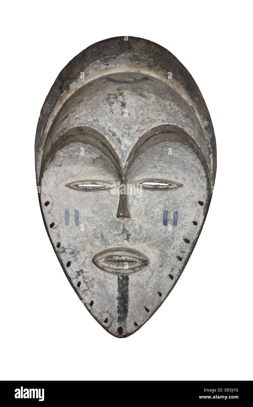 African Wooden Tribal Mask Stock Photo