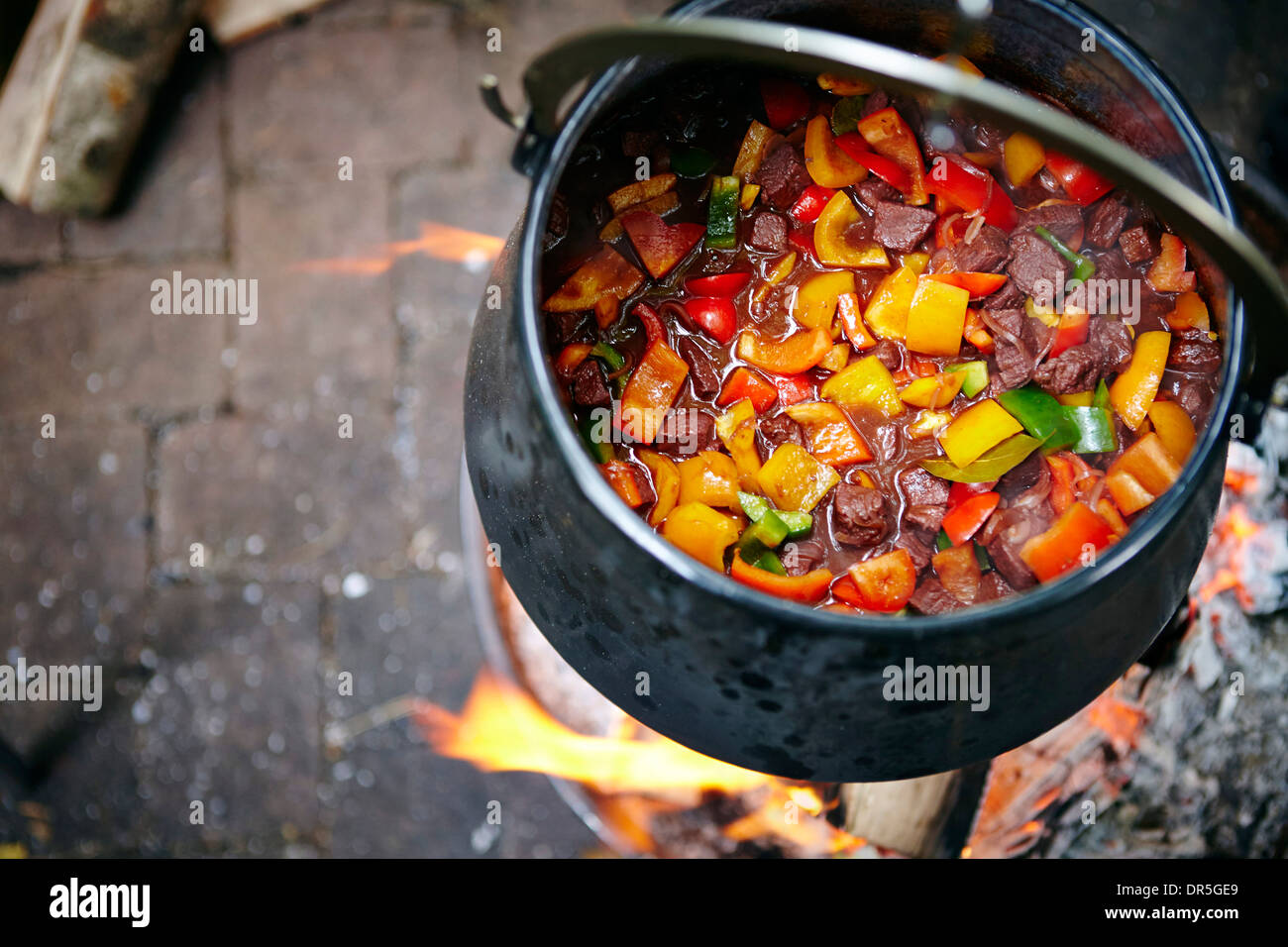 Cooking Goulash Stew Stock Photo