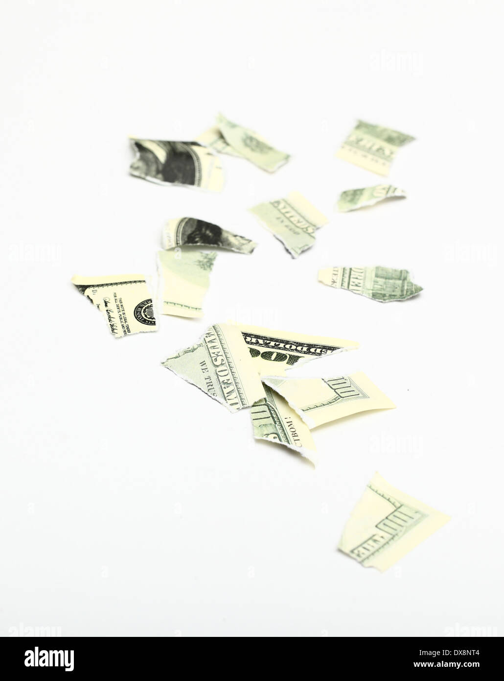 Dollars bill torn apart Stock Photo