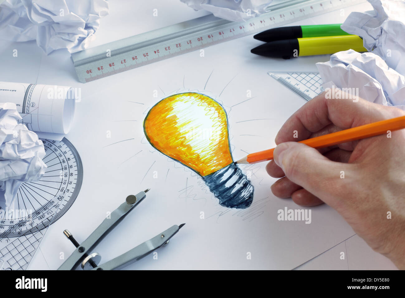 Having a bright idea Stock Photo