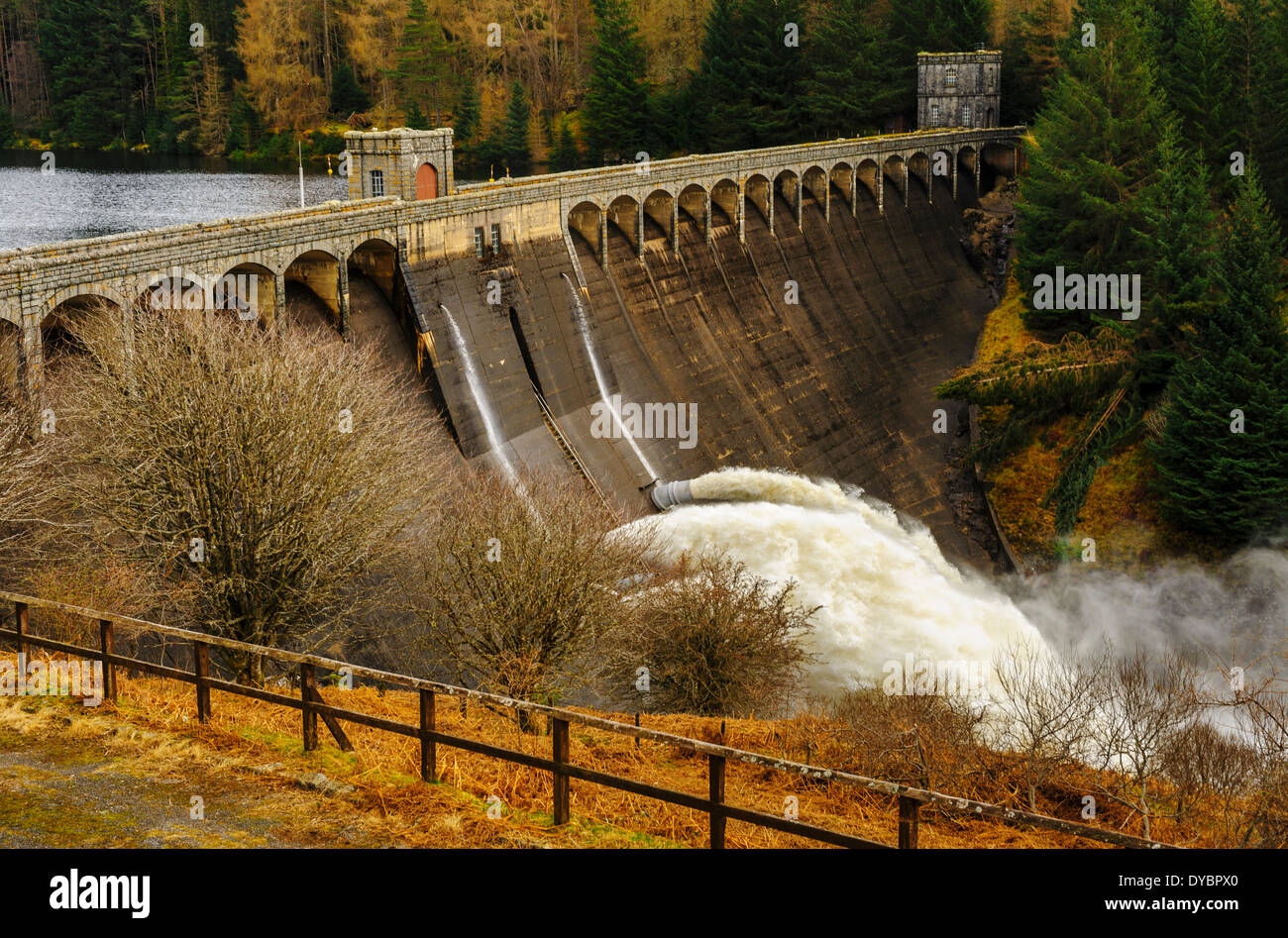 Loch Laggan Dam, Scotland Stock Photo