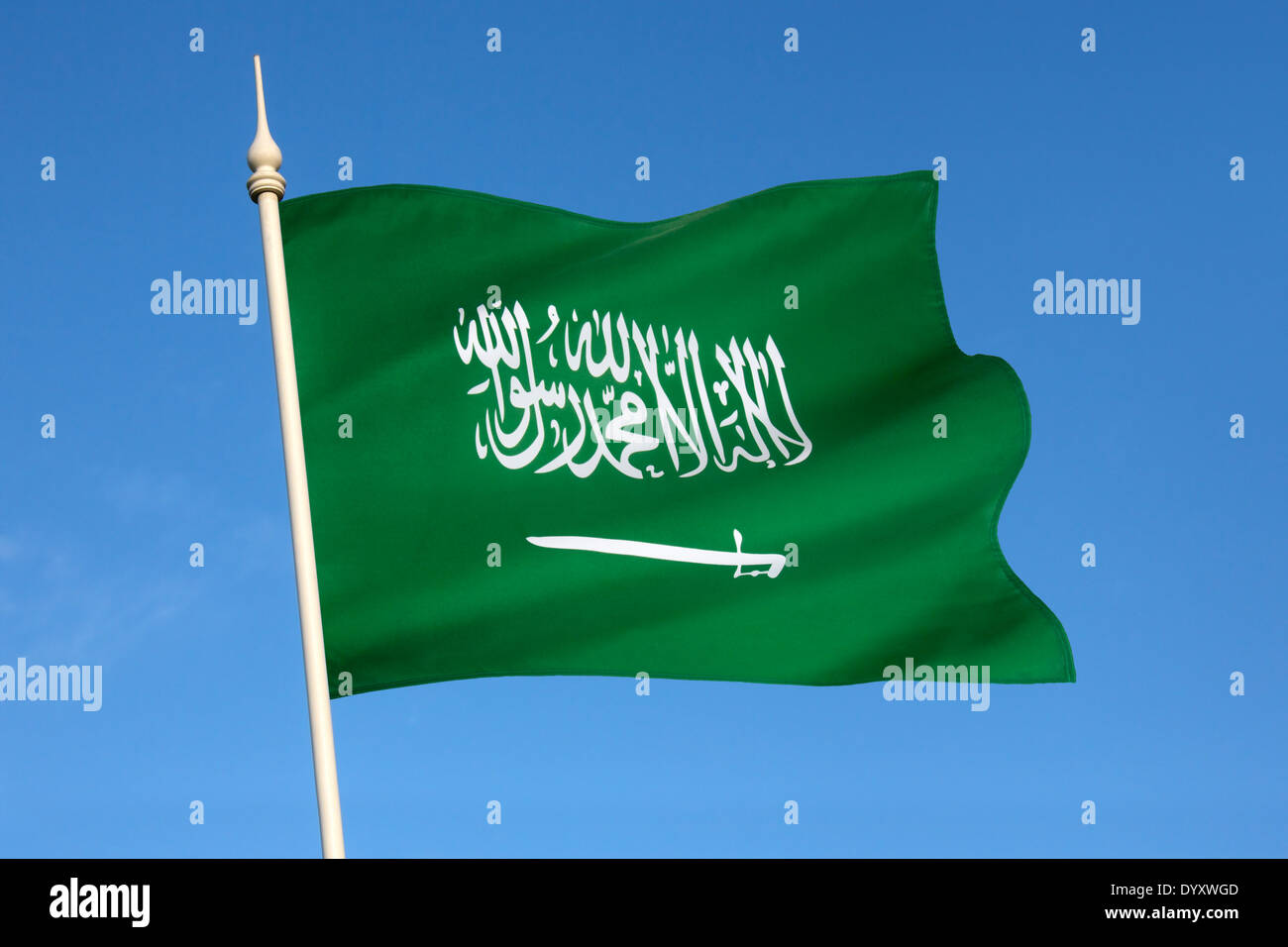 The flag of Saudi Arabia Stock Photo